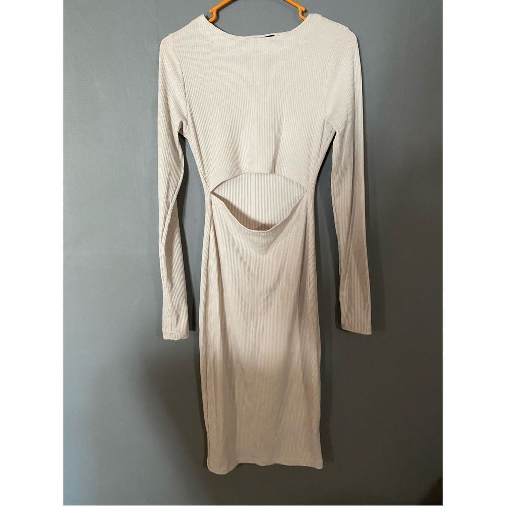 Vici Ribbed Cutout Long Sleeve Midi Dress Size Medium